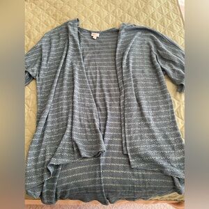 LuLaRoe Bluish Grey Striped Cardigan